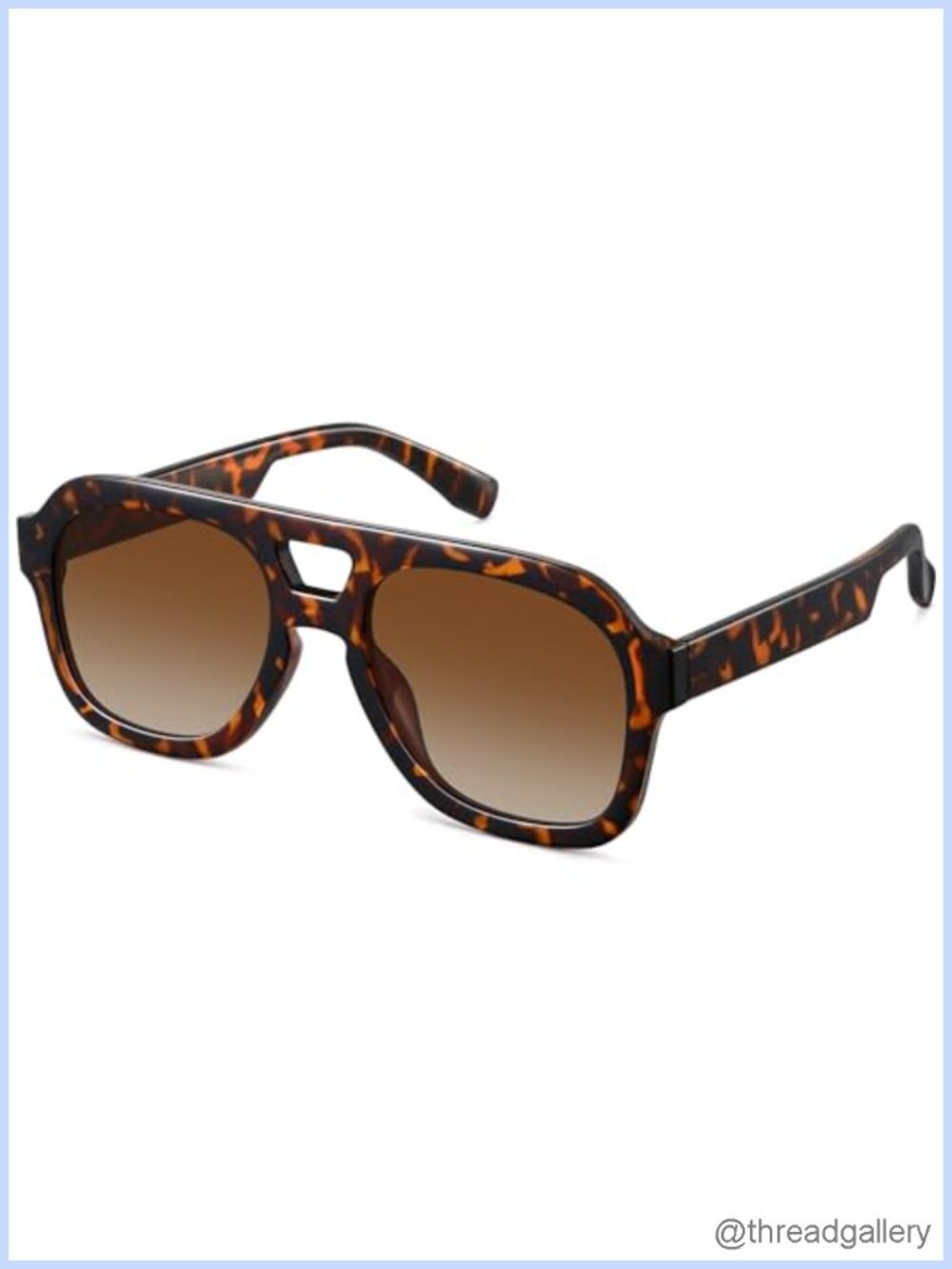 Oversized Square Aviator Sunglasses Chunky Retro UV400 Gradient Lens